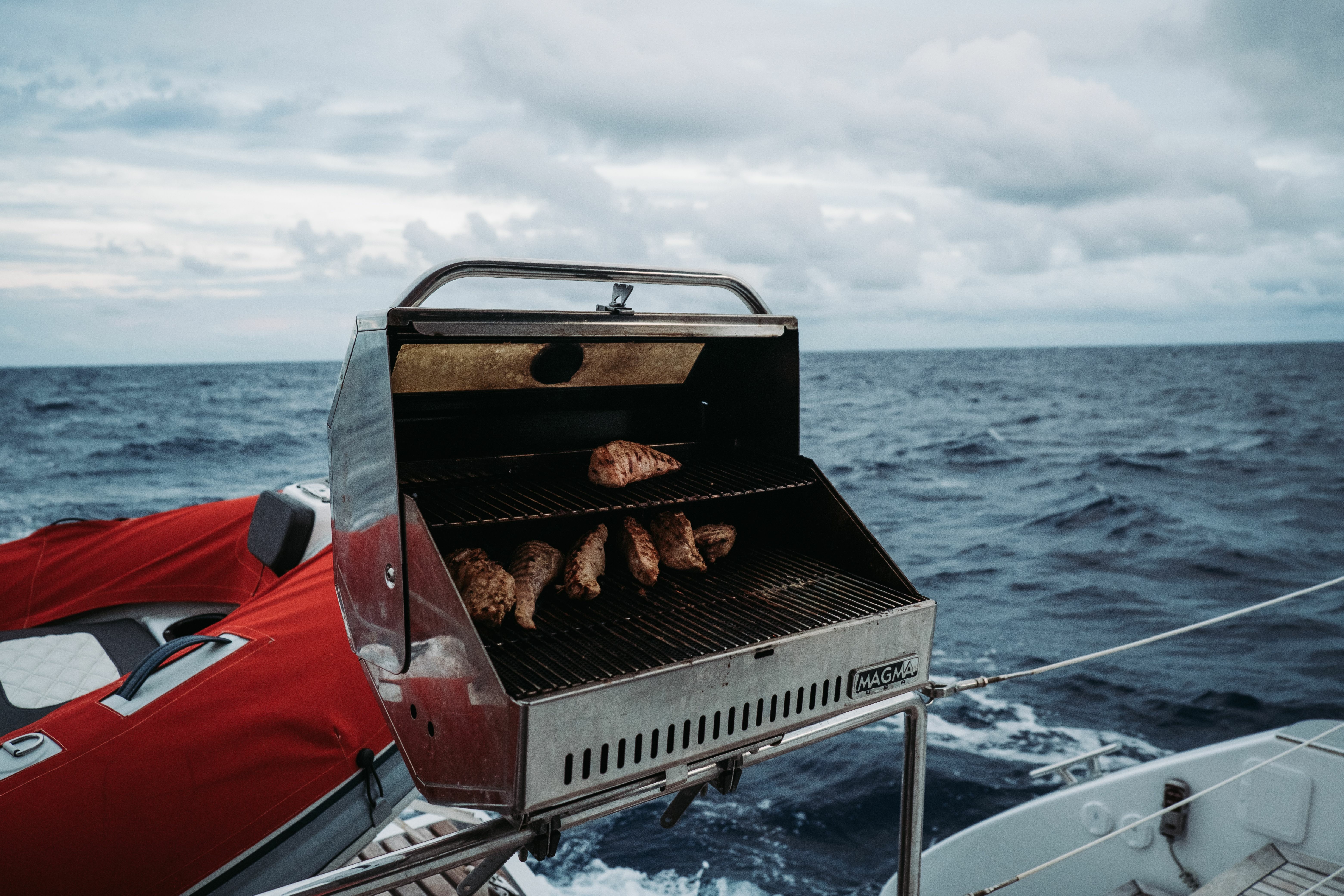 Bj on a boat